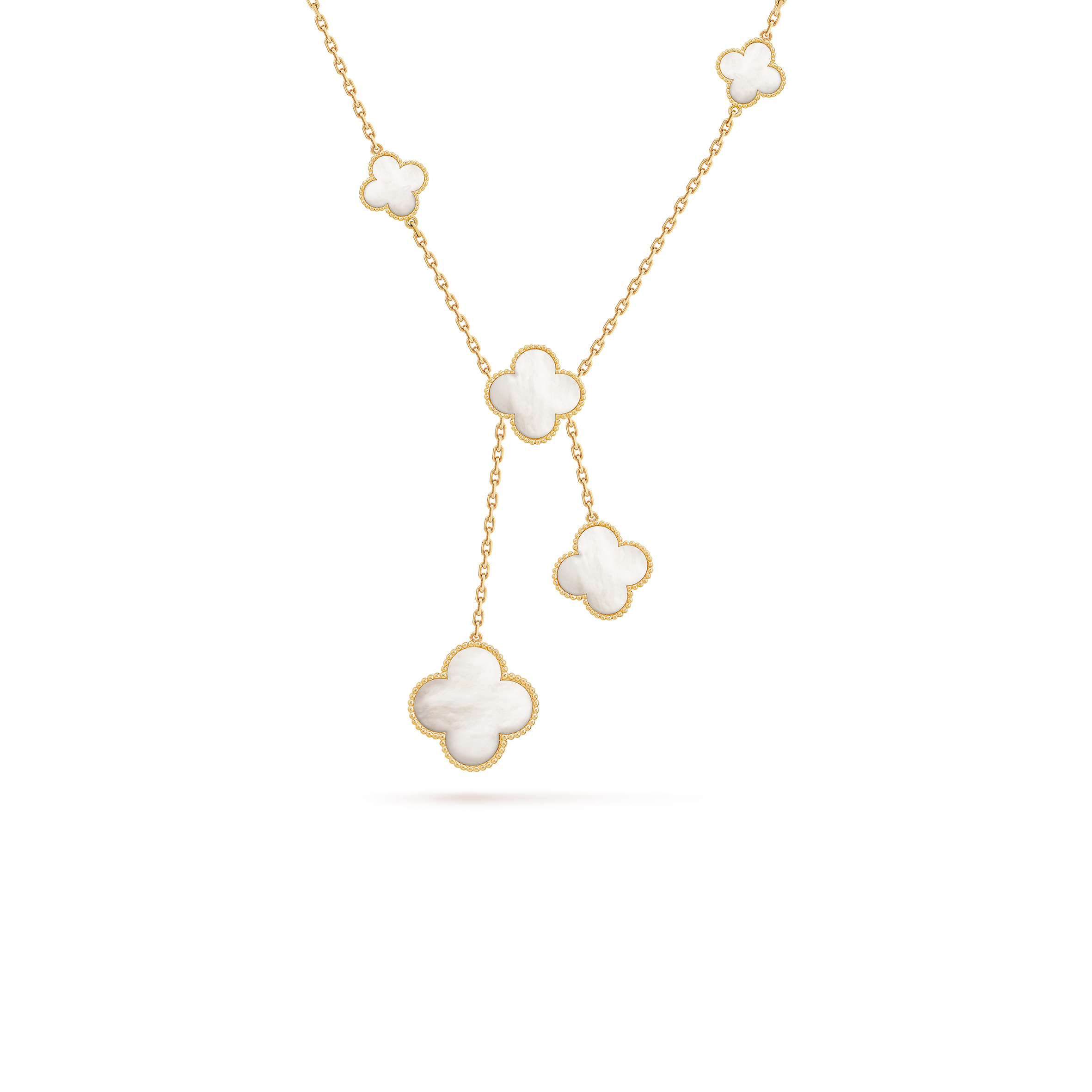 VAN CLEEF ARPELS MAGIC ALHAMBRA NECKLACE, 6 MOTIFS - YELLOW GOLD, MOTHER-OF-PEARL  VCARD79100